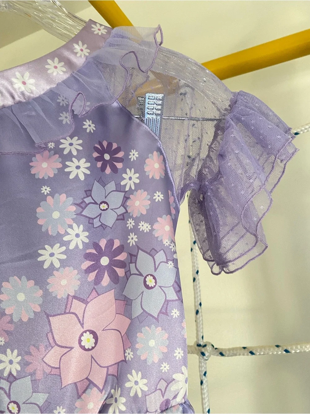 Disney Encanto Isabela Costume Dress Girls Purple Floral Halloween Dress Up